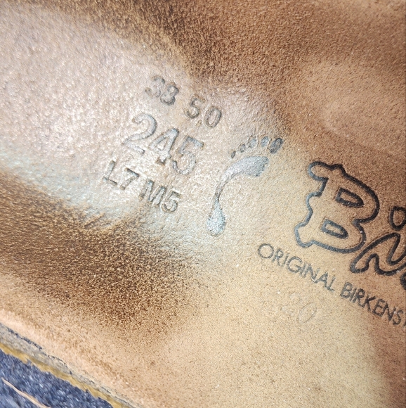 BIRKIS EUC WOMEN'S SIZE 7. BLUE LEATHER STRAP BETULA SANDALS - Picture 7 of 7